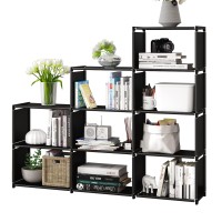 Moyipin Bookshelf Assembled Storage Rack Bedroom Living Room Vertical Cabinet Bookshelf Double Row 9Grid Multifunctional St