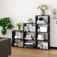 Moyipin Bookshelf Assembled Storage Rack Bedroom Living Room Vertical Cabinet Bookshelf Double Row 9Grid Multifunctional St