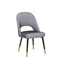 Wahson Velvet Dining Chairs Set Of 2 Side Chairs Kitchen Corner Chairs With Metal Legs, Modern Leisure Chairs For Dining Room/Living Room, Grey