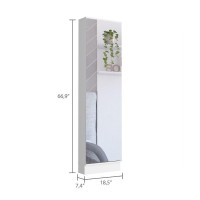 DEPOT ESHOP Charlotte Xl Shoe Rack Five Internal Shelves Mirror OneDoor CabinetWhite For Bedroom