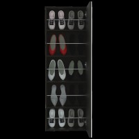 Seul Wall Mounted Shoe Rack With Mirror Black Wengue