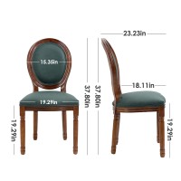 Nrizc French Country Dining Chairs Set Of 4 Farmhouse Dining Room Chairs With Round Back Solid Walnut Wood Legs Oval Side Cha