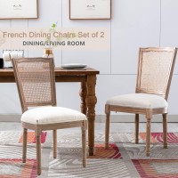 Nrizc French Country Dining Chairs Set Of 2 Farmhouse Velvet Dining Chairs With Round Back Solid Wood Legs Oval Side Chairs F