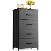 Odk Dresser For Bedroom With 4 Storage Drawers Small Dresser Chest Of Drawers Fabric Dresser With Sturdy Steel Frame Dresser F