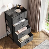 Odk Dresser For Bedroom With 4 Storage Drawers Small Dresser Chest Of Drawers Fabric Dresser With Sturdy Steel Frame Dresser F