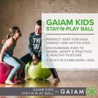 Gaiam Kids Stay-N-Play Ball Children'S Balance Ball Chair With Chair Bands - Flexible School Active Classroom Desk Alternative Seating With Chair Fidget Band - Built-In Stability Legs - 52Cm, Orange