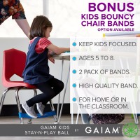 Gaiam Kids Stay-N-Play Ball Children'S Balance Ball Chair With Chair Bands - Flexible School Active Classroom Desk Alternative Seating With Chair Fidget Band - Built-In Stability Legs - 52Cm, Orange