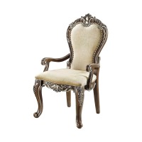 Acme Latisha Fabric Arm Chair With Nailhead Trim In Antique Oak (Set Of 2)
