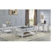 AcME Katia END TABLE Rustic gray & Weathered White Finish LV01053(D0102H716ZX)