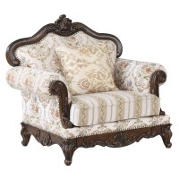 Acme Furniture Nayla Chair, Beige, Cream, Walnut