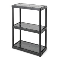 Gracious Living 3 Shelf Fixed Height Light Duty Storage Unit 12 X 24 X 33 Organizer System For Home Garage Basement Laundry