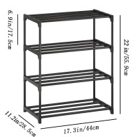 4Tier Small Shoe Rack Metal Stackable Kids Shoe Shelf Storage Zapateras Organizer Narrow Shoe Rack Sturdy For Closet Hallway E