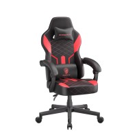 Dowinx Gaming Chair With Pocket Spring Cushion, Ergonomic Computer Chair High Back, Reclining Massage Game Chair Pu Leather 350Lbs, Red