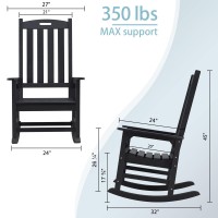 Psilvam Oversized Outdoor Rocking Chair With 21 Wide Seat And 32 Tall Backrest Preassembled With Most Components For Effo