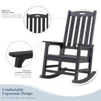 Psilvam Oversized Outdoor Rocking Chair With 21 Wide Seat And 32 Tall Backrest Preassembled With Most Components For Effo