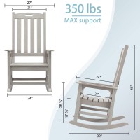 Psilvam Oversized Outdoor Rocking Chair With 21 Wide Seat And 32 Tall Backrest Preassembled With Most Components For Effo