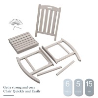 Psilvam Oversized Outdoor Rocking Chair With 21 Wide Seat And 32 Tall Backrest Preassembled With Most Components For Effo