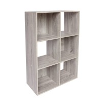 Pachira E-Commerce 6 Cube Storage Organizer, Unit Shelf, Closet Cabinet, Bookshelf File Organizer Rack In Living Room, Bedroom, Study Oak Grey