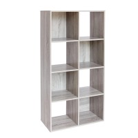 Pachira E-Commerce Cubby Storage Organizer, 8 Cube Unit Shelf, Closet Cabinet, Dvd Rack Bookshelf File Organizer Rack In Study, Each Cube 28.5 Cm, Oak Grey