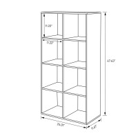 Pachira E-Commerce Cubby Storage Organizer, 8 Cube Unit Shelf, Closet Cabinet, Dvd Rack Bookshelf File Organizer Rack In Study, Each Cube 28.5 Cm, Oak Grey