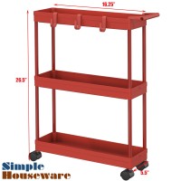 Simplehouseware Kitchen Cart Storage 3Tier Slimsuper Narrow Shelves With Handle 265 Height55 Width For Narrow Place R