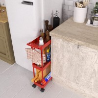 Simplehouseware Kitchen Cart Storage 3Tier Slimsuper Narrow Shelves With Handle 265 Height55 Width For Narrow Place R