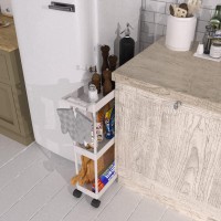 Simple Houseware Kitchen Cart Storage 3Tier Slimsuper Narrow Shelves With Handle 265 Height55 Width For Narrow Place