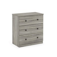 Furinno Tidur Simple Design Dresser, 3-Drawer Knob, French Oak Grey