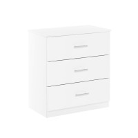 Furinno Tidur Simple Design Dresser, 3-Drawer Handle, Solid White