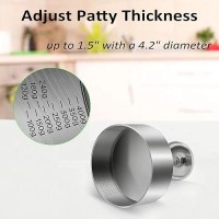 Chengqism Burger Press Adjustable Hamburger Patty Maker 42 Stainless Steel Hamburger Press Patty Making Molds Patties For Be