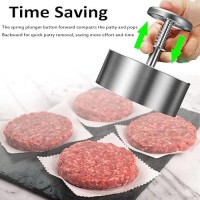 Chengqism Burger Press Adjustable Hamburger Patty Maker 42 Stainless Steel Hamburger Press Patty Making Molds Patties For Be