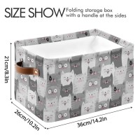 Cute Cats Storage Basket Fabric Storage Bin Laundry Baskets, Funny Cat Kitty Foldable Storage Boxes Organizer Bag For Baby Cloth Dog Toy Book Storage Cubes Shelf Closet Basket 16