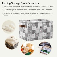 Cute Cats Storage Basket Fabric Storage Bin Laundry Baskets, Funny Cat Kitty Foldable Storage Boxes Organizer Bag For Baby Cloth Dog Toy Book Storage Cubes Shelf Closet Basket 16