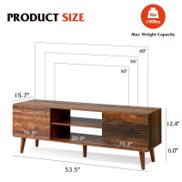 Wlive Tv Stand For 55 60 Inch Tv Mid Century Modern Tv Console Entertainment Center With Storage For Living Room Retro Brown