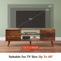 Wlive Tv Stand For 55 60 Inch Tv Mid Century Modern Tv Console Entertainment Center With Storage For Living Room Retro Brown