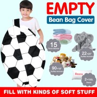 Lukeight Stuffed Animal Storage Bean Bag Chair Cover For Kids Soccer Zipper Beanbag Chair Cover For Organizing Toddler And Kids