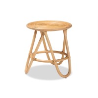 Baxton Studio Rinjani Modern Bohemian Natural Brown Rattan End Table