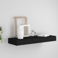 vidaXL Floating Wall Shelf with Drawer Black 315x98x31