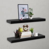 vidaXL Floating Wall Shelves 2 pcs Black 236x79x15