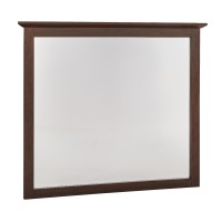 Neo Solid Mahogany Wood Dresser Mirror, Beveled Trim Top, Dark Brown
