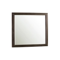42 Inch Mae Onyx Solid Pine Wood Rectangular Dresser Mirror, Rustic Brown