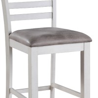 Jay 42 Inch Fabric Upholstered Counter Chair, Set of 2, White