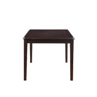 Gary 60 Inch 5 Piece Dining Table Set, Leatherette Seats, Ebony Brown