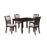 Gary 48 Inch 5 Piece Dining Table Set, Cherry Brown