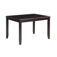 Gary 48 Inch 5 Piece Dining Table Set, Leatherette Seats, Ebony Brown