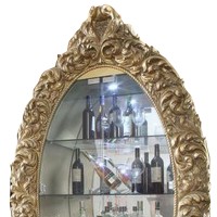 Curio Cabinet with Ornate Carvings and 10 Glass Shelves, Gold