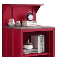 Reception Desk with Container Style and 3 Tier Shelves, Red