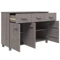 vidaXL Sideboard Light Gray 445x157x315 Solid Wood Pine 340443