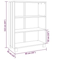 vidaXL Solid Wood Pine Book Cabinet Honey Brown Wooden Bookshelf Durable and Sturdy Freestanding 3Shelf Unit Decorative