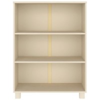 vidaXL Solid Wood Pine Book Cabinet Honey Brown Wooden Bookshelf Durable and Sturdy Freestanding 3Shelf Unit Decorative